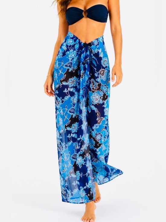 Victoria's Secret Other - Victorias Secret Swim Beachwear Sheer Tie Front Cover Up Pants Tropical Y2K sz S